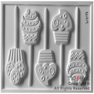 MOLDE C 1679 CUPCAKE CHUPETIN CON PALITO TRANSPARENTE 275X175MM APROX x 4